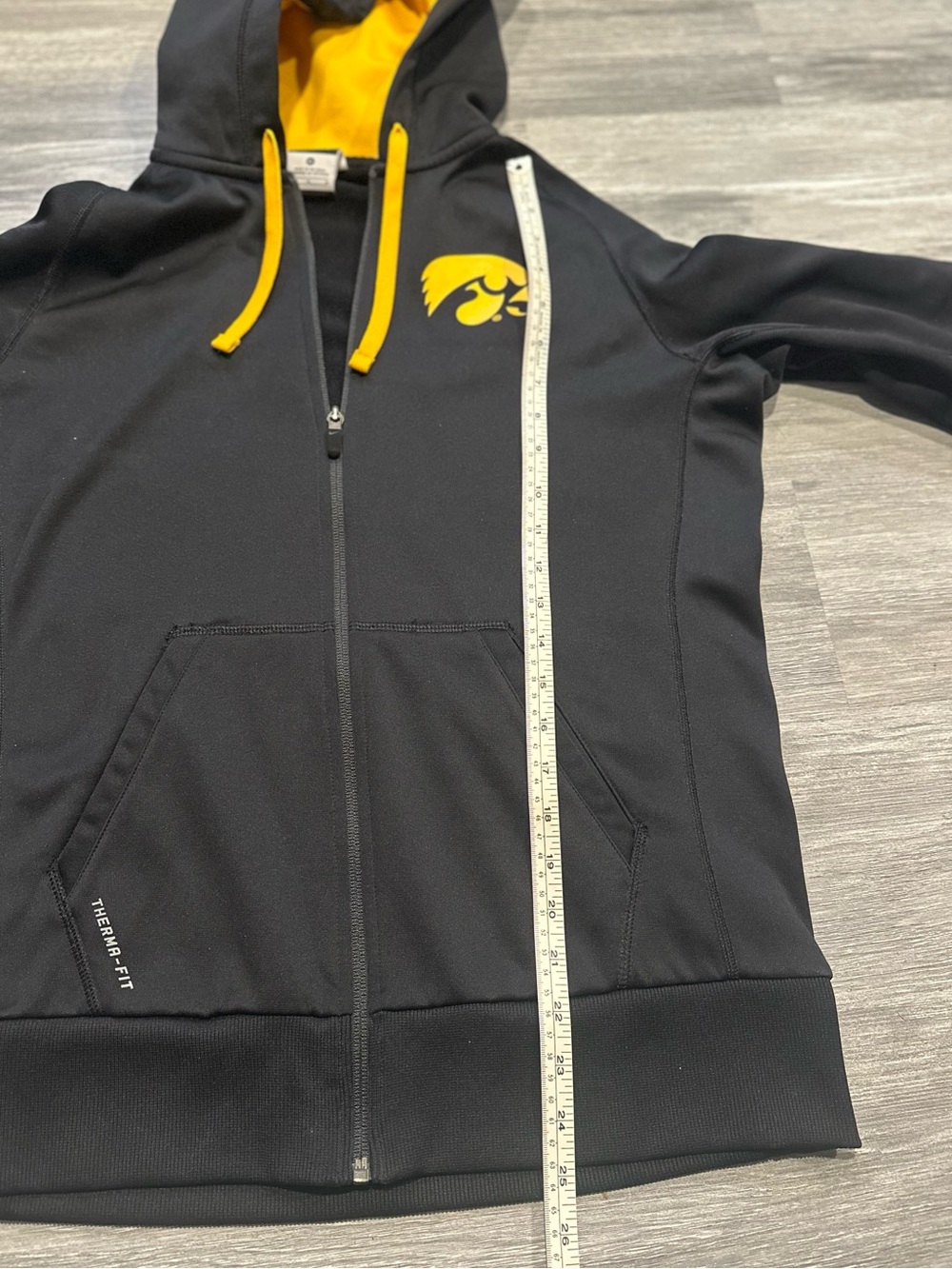 Nike Therma-Fit University of Iowa Hawkeyes Black Zip Up Hoodie Medium - Picture 7 of 8
